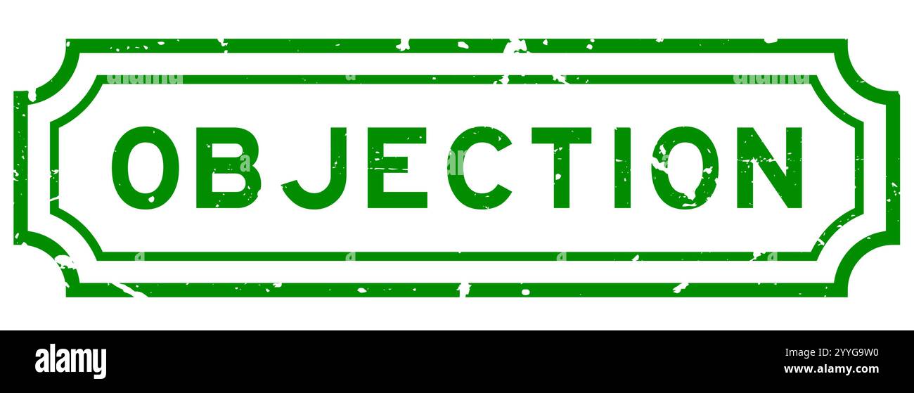Grunge il timbro verde della guarnizione in gomma della parola di opposizione su sfondo bianco Illustrazione Vettoriale