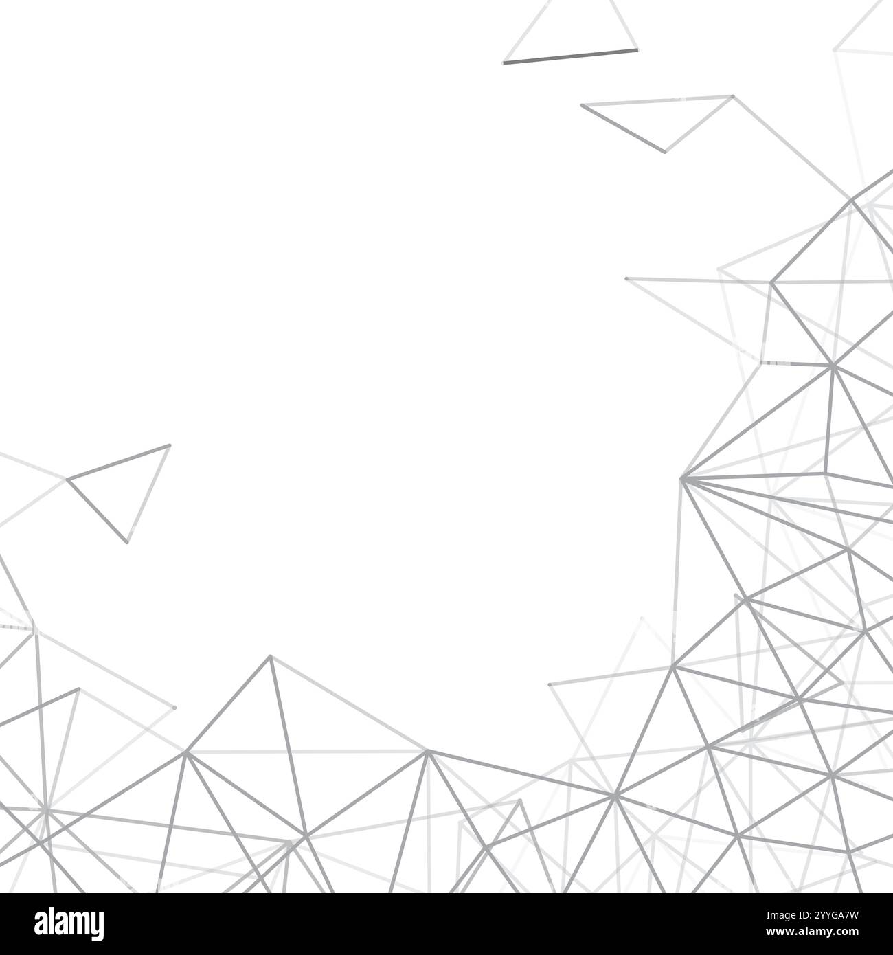 Design astratto in bianco e nero moderno Cloud Computing e connessioni di rete digitali, IT o tecnologia - griglia poligonale, struttura metallica isolata su Whit Illustrazione Vettoriale