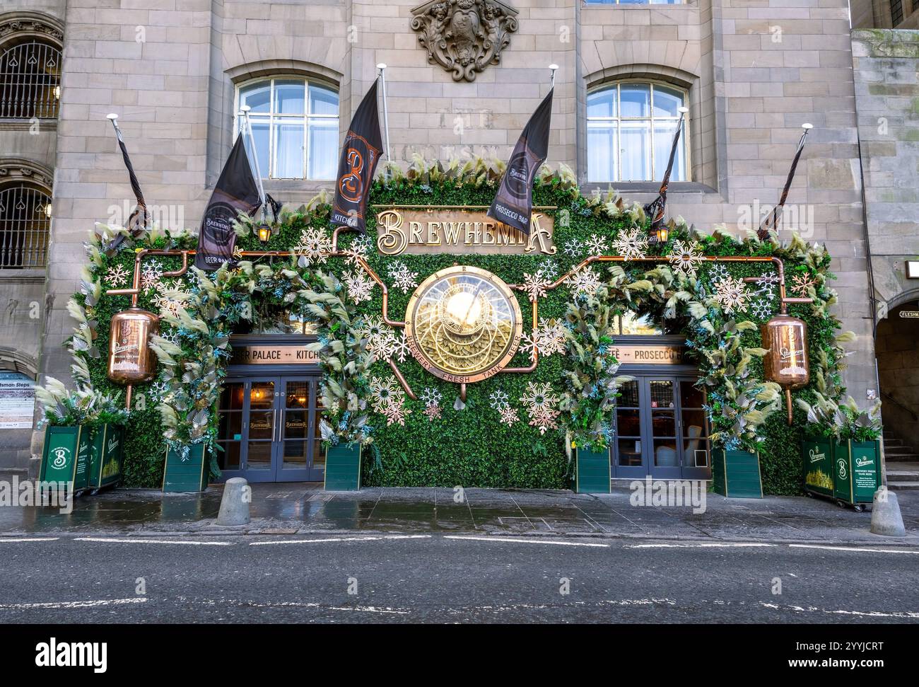 Esterno del Brewhemia Bar, Market Street, Edimburgo, Scozia, Regno Unito Foto Stock