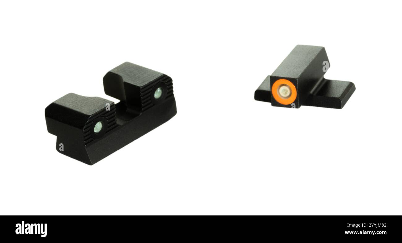 Immagini luminose per aggiornare le versioni in una pistola di scorta per rendere le riprese più accurate di notte. Foto Stock