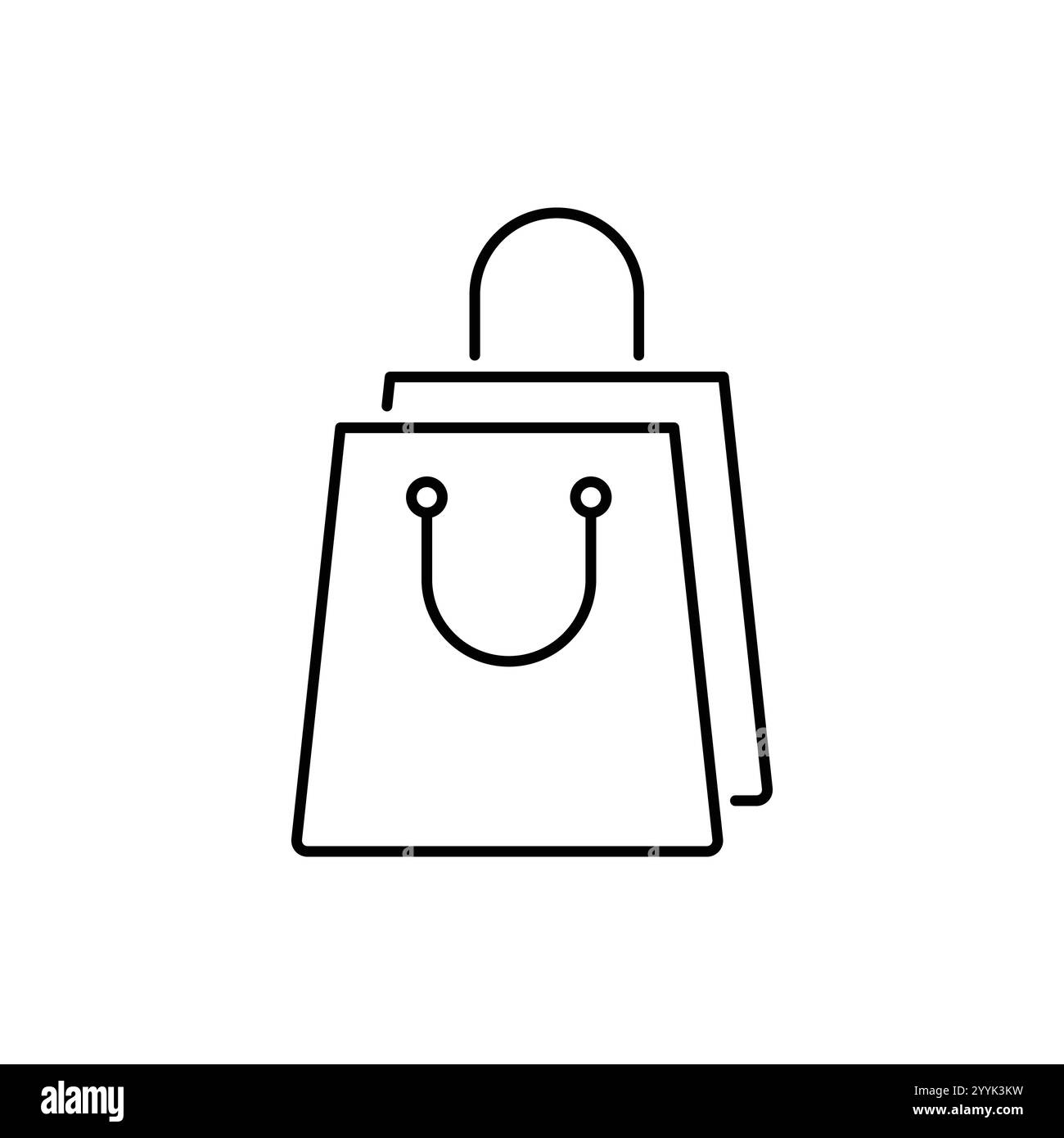 Icona della shopping bag. Semplice stile di linea per il modello Web e l'app. Acquista, cestino, carrello, negozio, online, acquisto, acquisto, vendita al dettaglio, disegno vettoriale su Illustrazione Vettoriale