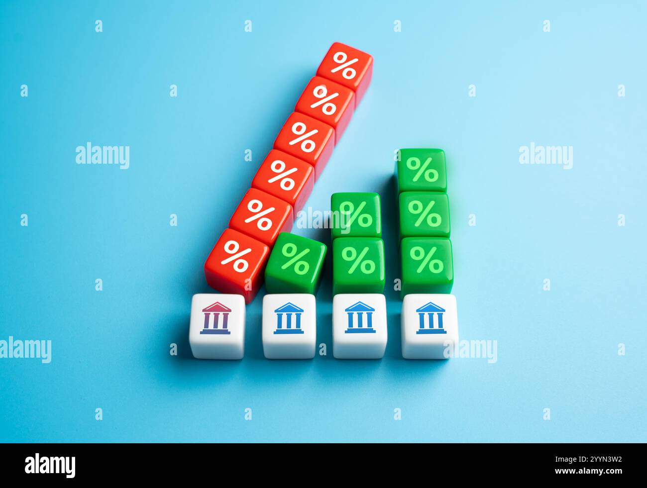 Una banca in bancarotta minaccia il crollo dell’intero sistema finanziario. Prestiti problematici. Riciclaggio di denaro su tratti illeciti. Investimenti speculativi in attività Foto Stock