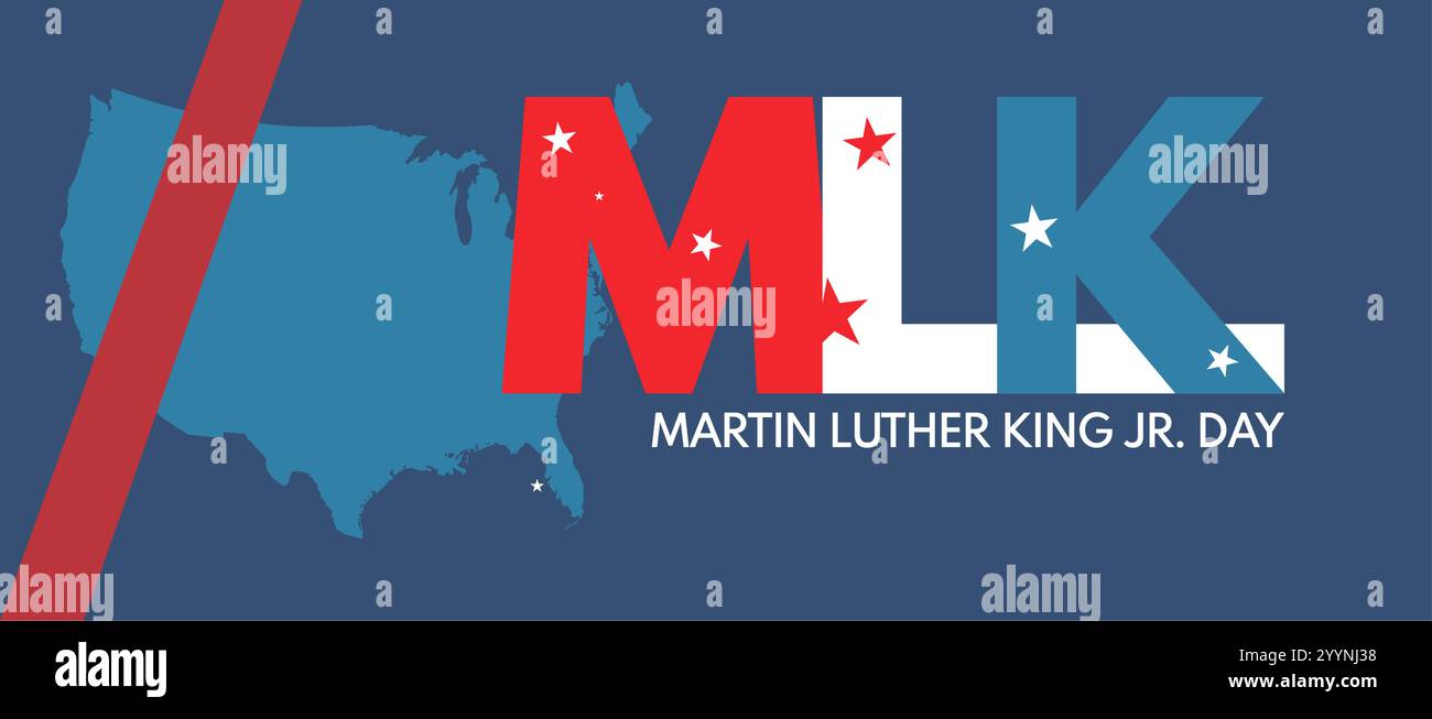 MKL jr. Martin Luter King Jr Illustrazione Vettoriale