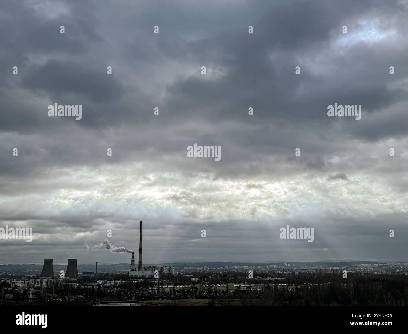 Impianto combinato di calore ed energia elettrica funzionante a piena capacità Foto Stock