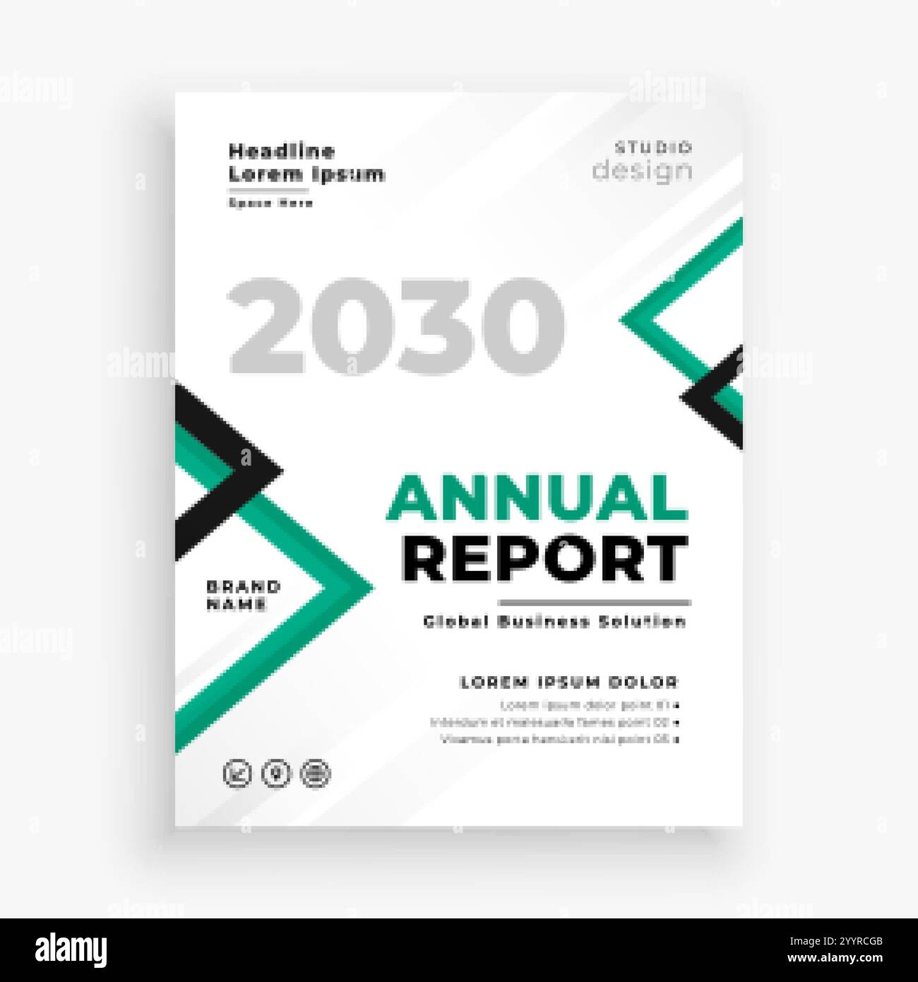 modello di volantino del rapporto annuale aziendale moderno Illustrazione Vettoriale