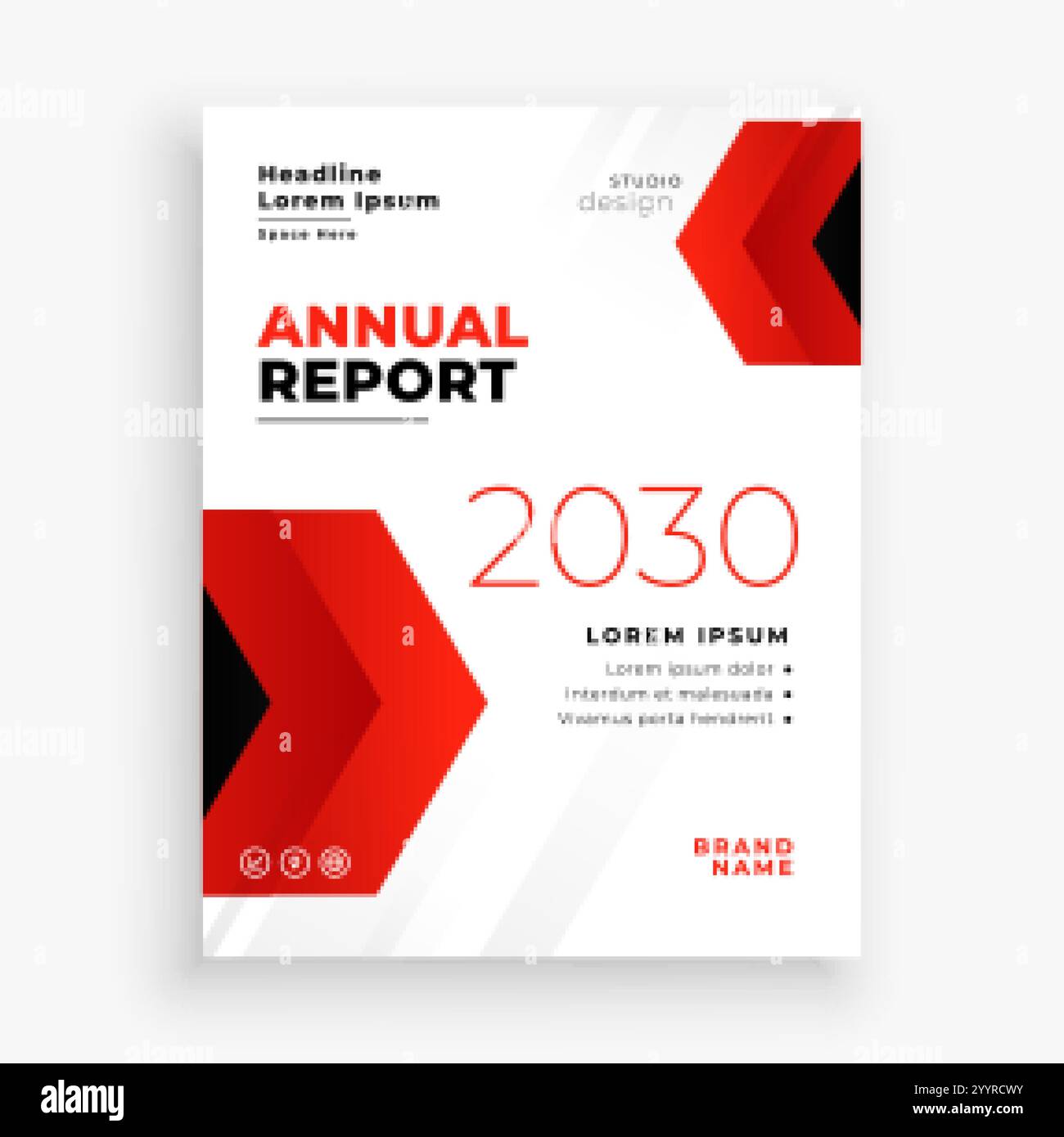 moderno rosso rapporto annuale business brochure modello volantino design Illustrazione Vettoriale