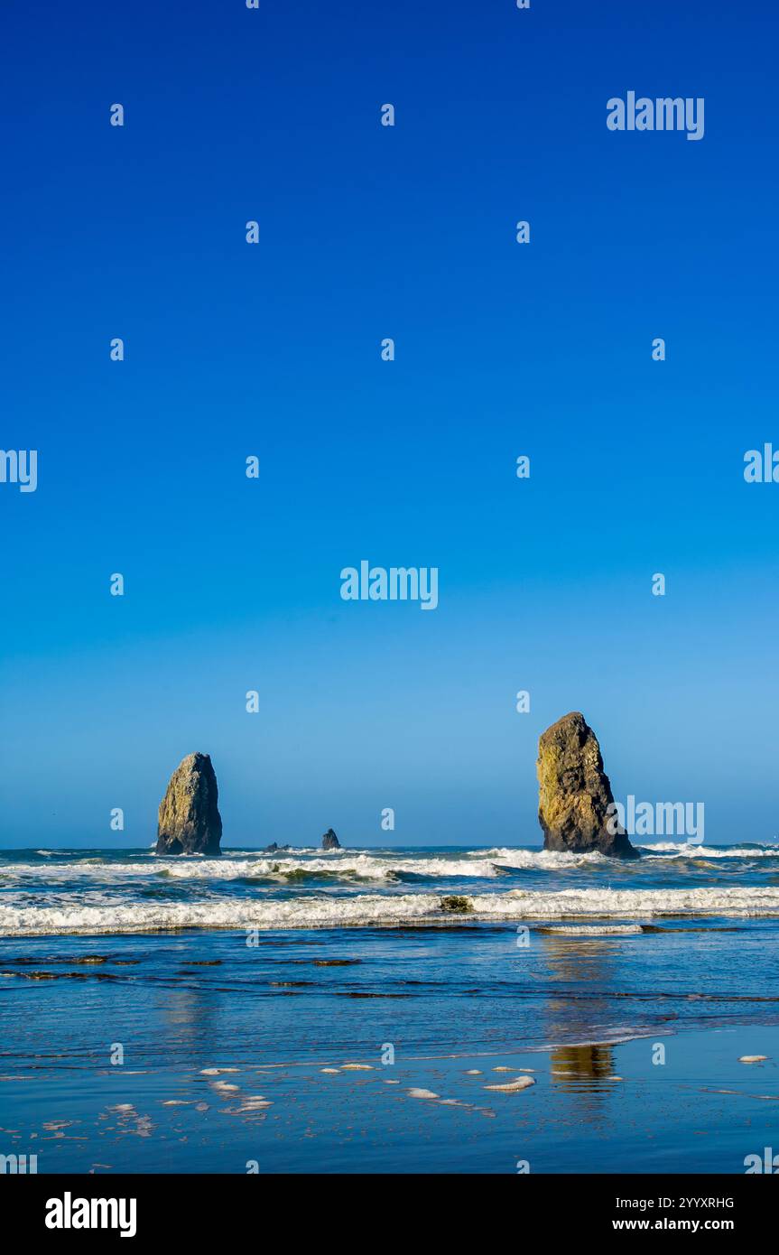 Rocce a Cannon Beach, Oregon. Foto Stock