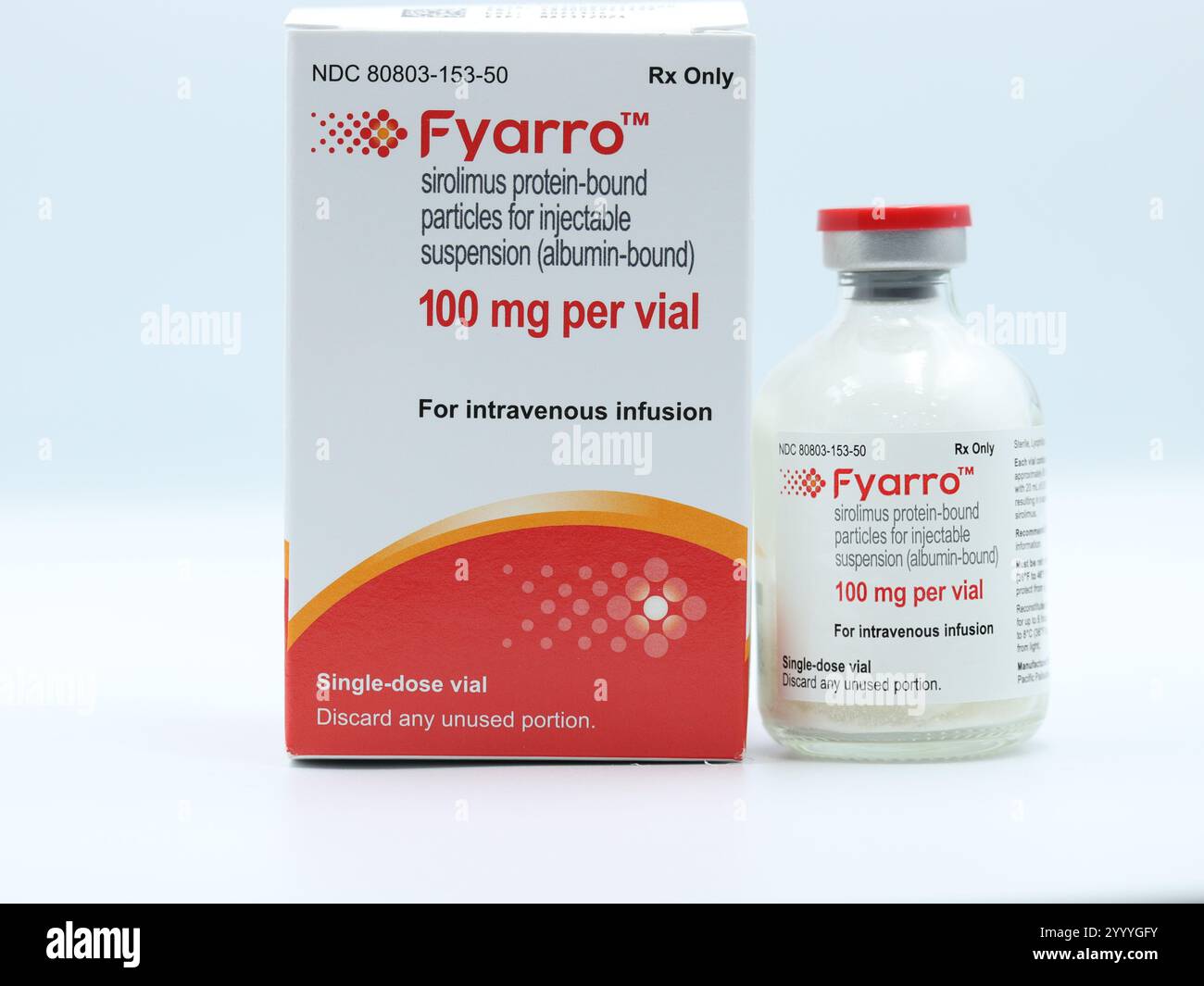 Fyarro (particelle di sirolimus legate alle proteine per sospensione iniettabile) Foto Stock