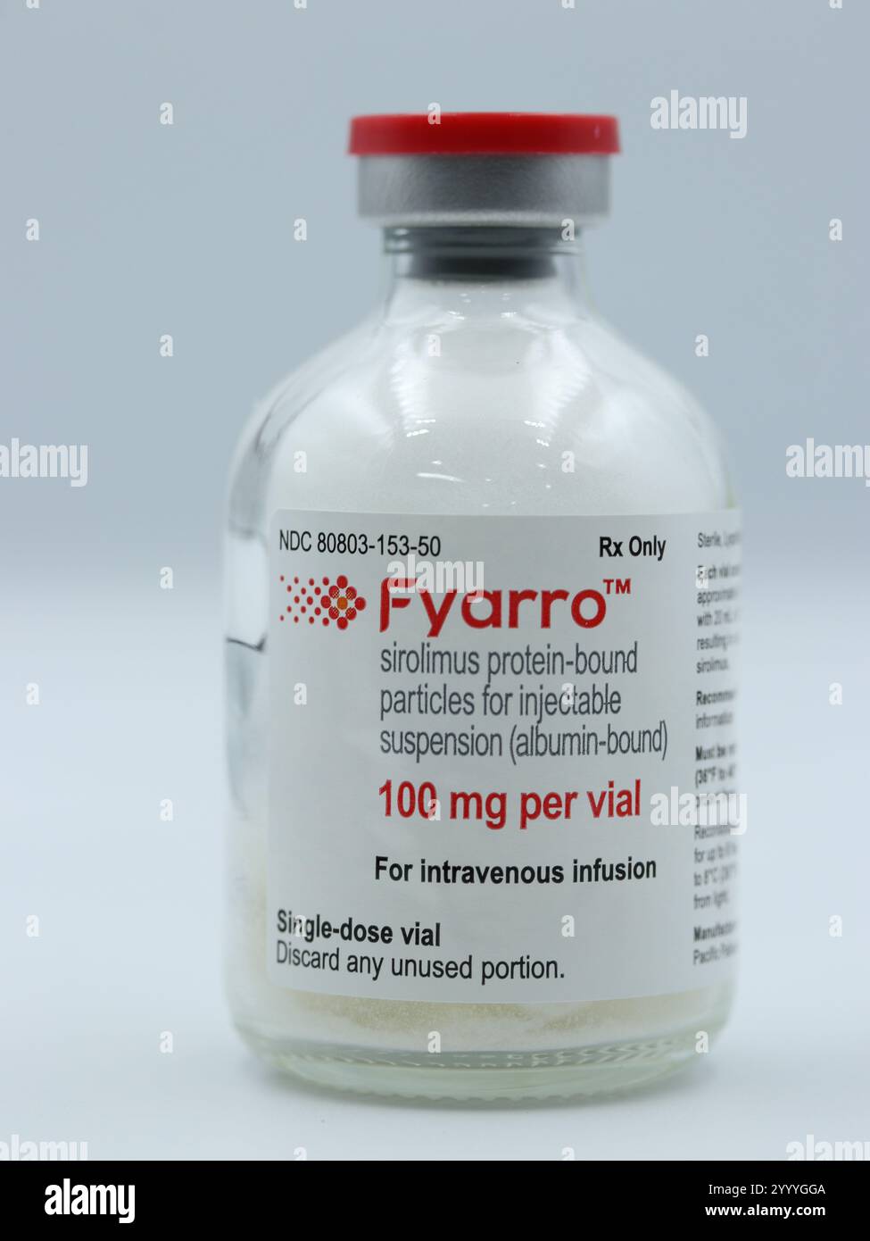 Fyarro (particelle di sirolimus legate alle proteine per sospensione iniettabile) Foto Stock