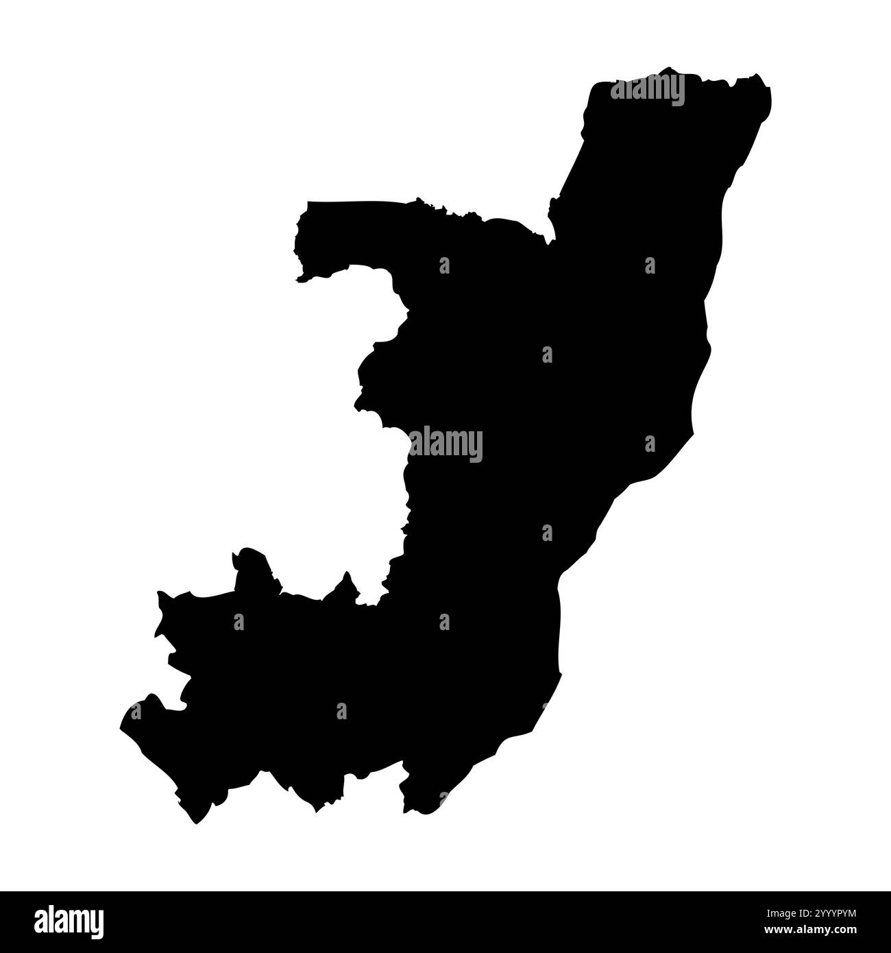 Repubblica del Congo rappresentazione vettoriale dettagliata della silhouette del paese in nero pieno su sfondo bianco. Per uso didattico, decorativo o informativo che illustri il profilo nazionale. Illustrazione Vettoriale