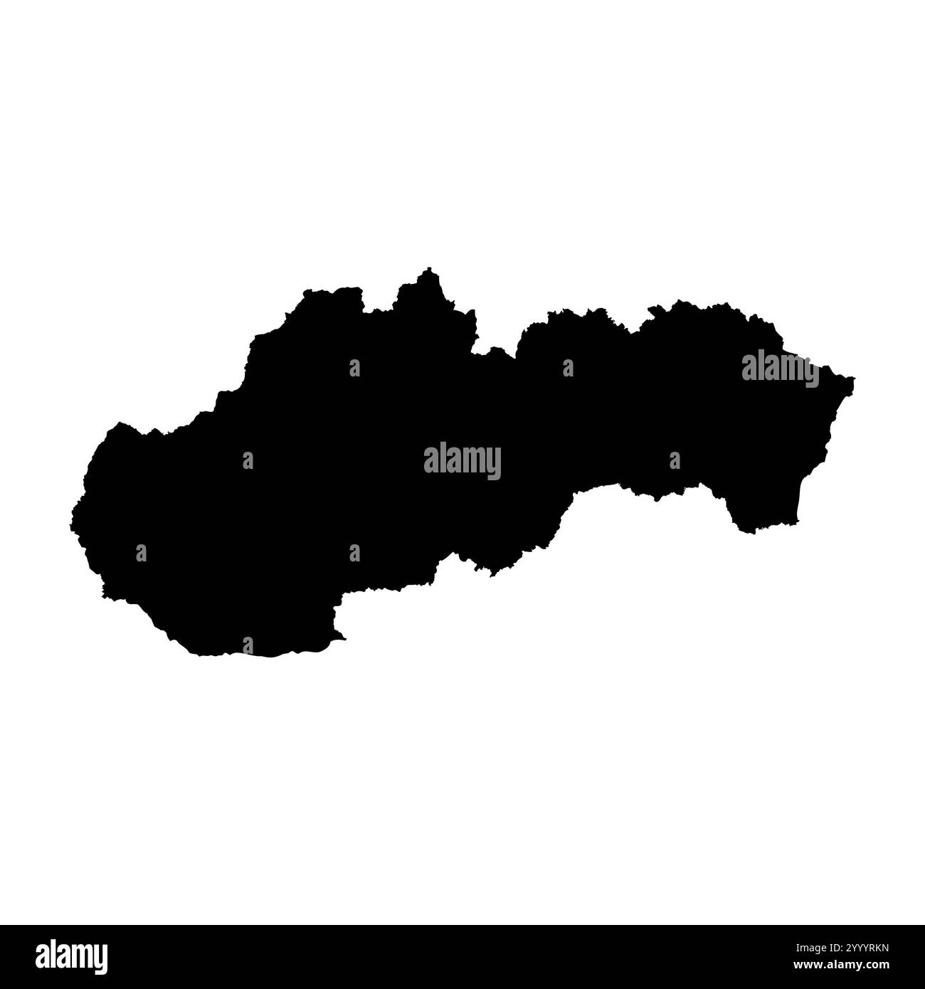 Slovacchia rappresentazione vettoriale dettagliata della silhouette del paese in nero su sfondo bianco. Per uso didattico, decorativo o informativo che illustri il profilo nazionale. Illustrazione Vettoriale