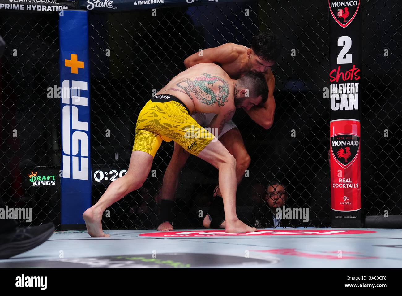 Las Vegas, Nevada, Stati Uniti. 1 marzo 2025. LAS VEGAS, NV - 1 MARZO: Danny Silva e Lucas Almeida si incontrano nell'ottagono per un incontro di 3 round a UFC Apex per UFC Fight Night - Kape vs Almabayev il 1° marzo 2025 a Las Vegas, NV, Stati Uniti. (Foto di Louis Grasse/PxImages) credito: PX Images/Alamy Live News Foto Stock