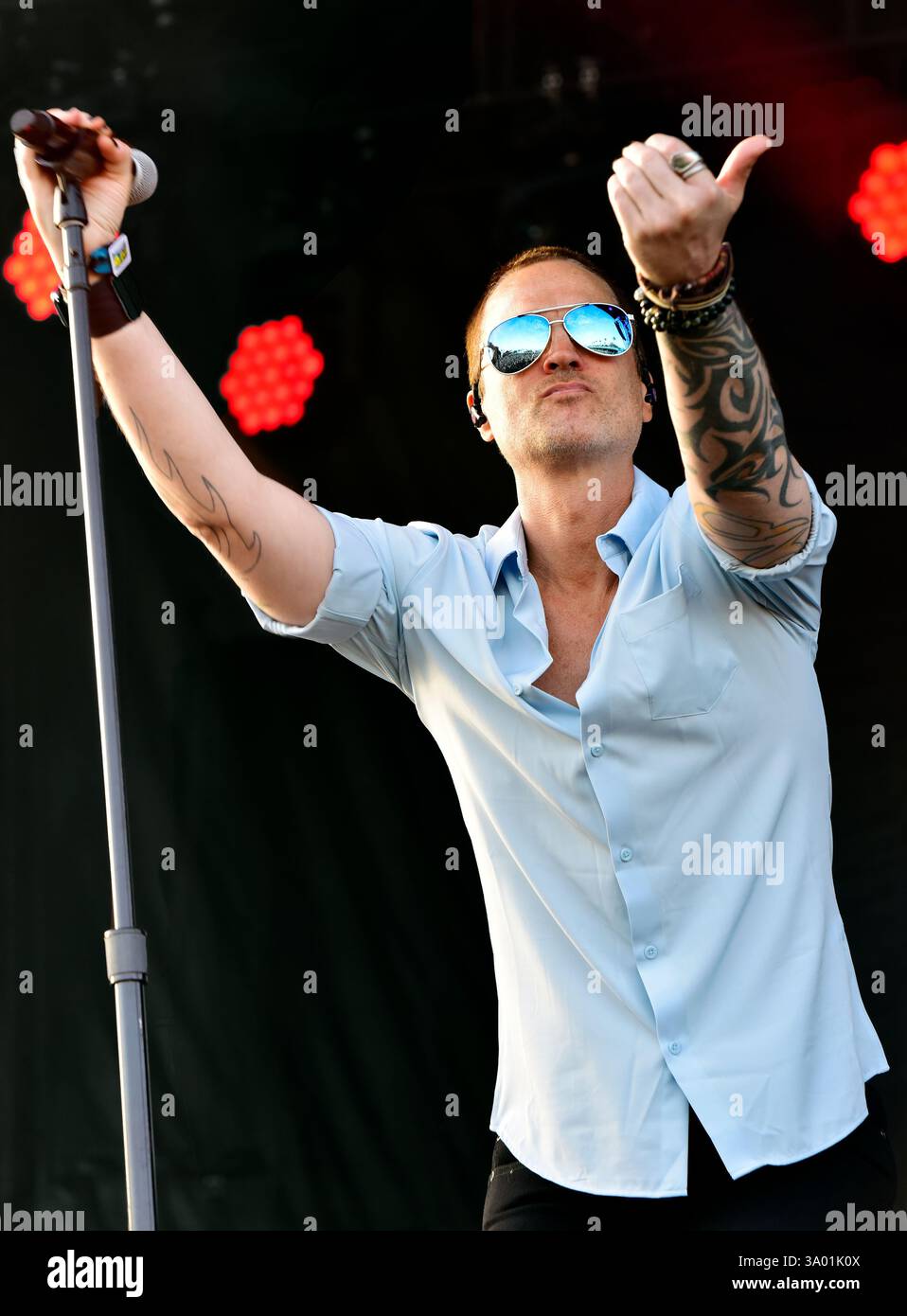 Redondo Beach, California, Stati Uniti. 14 maggio 2022. Jeff Gutt cantante degli Stone Temple Pilots sul palco Redondo Beach California. Crediti: Ken Howard/Alamy Foto Stock