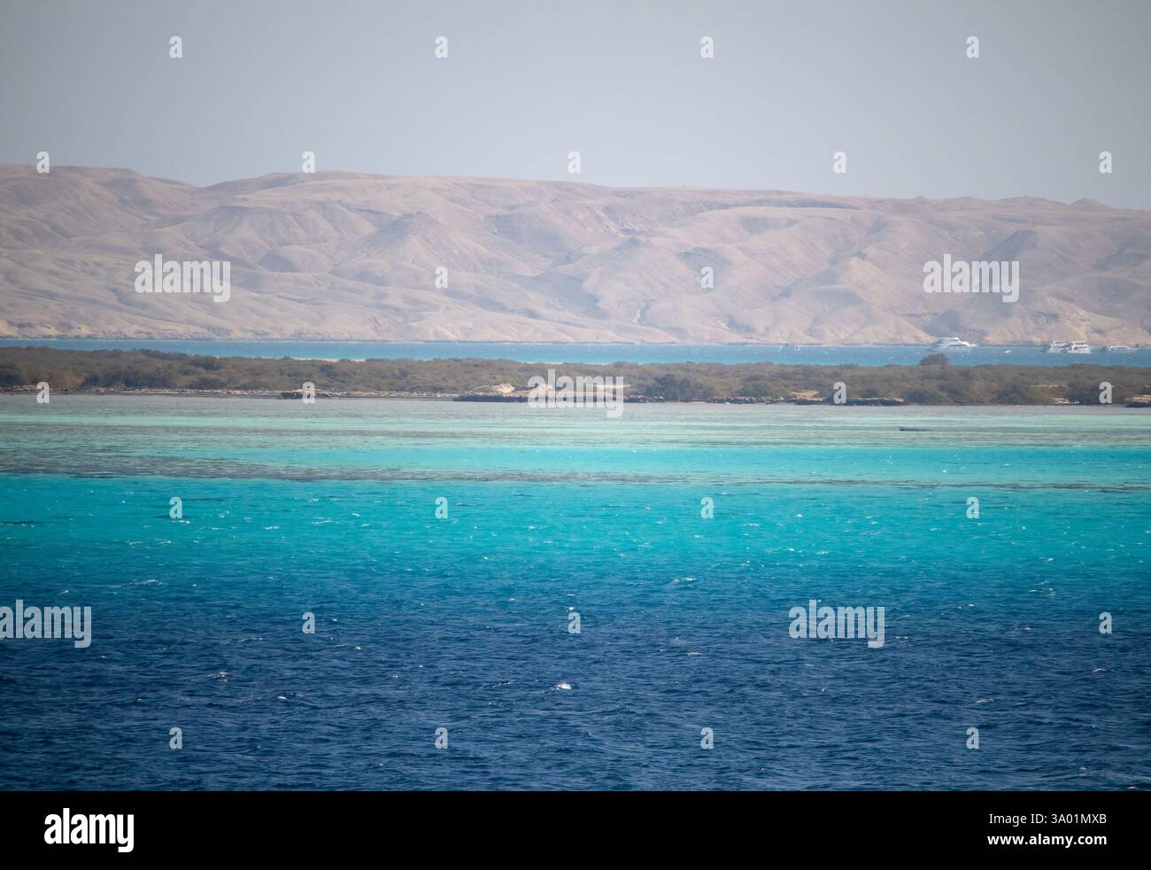 Bellissima spiaggia di mare rosso a Hurghada, Egitto Foto Stock