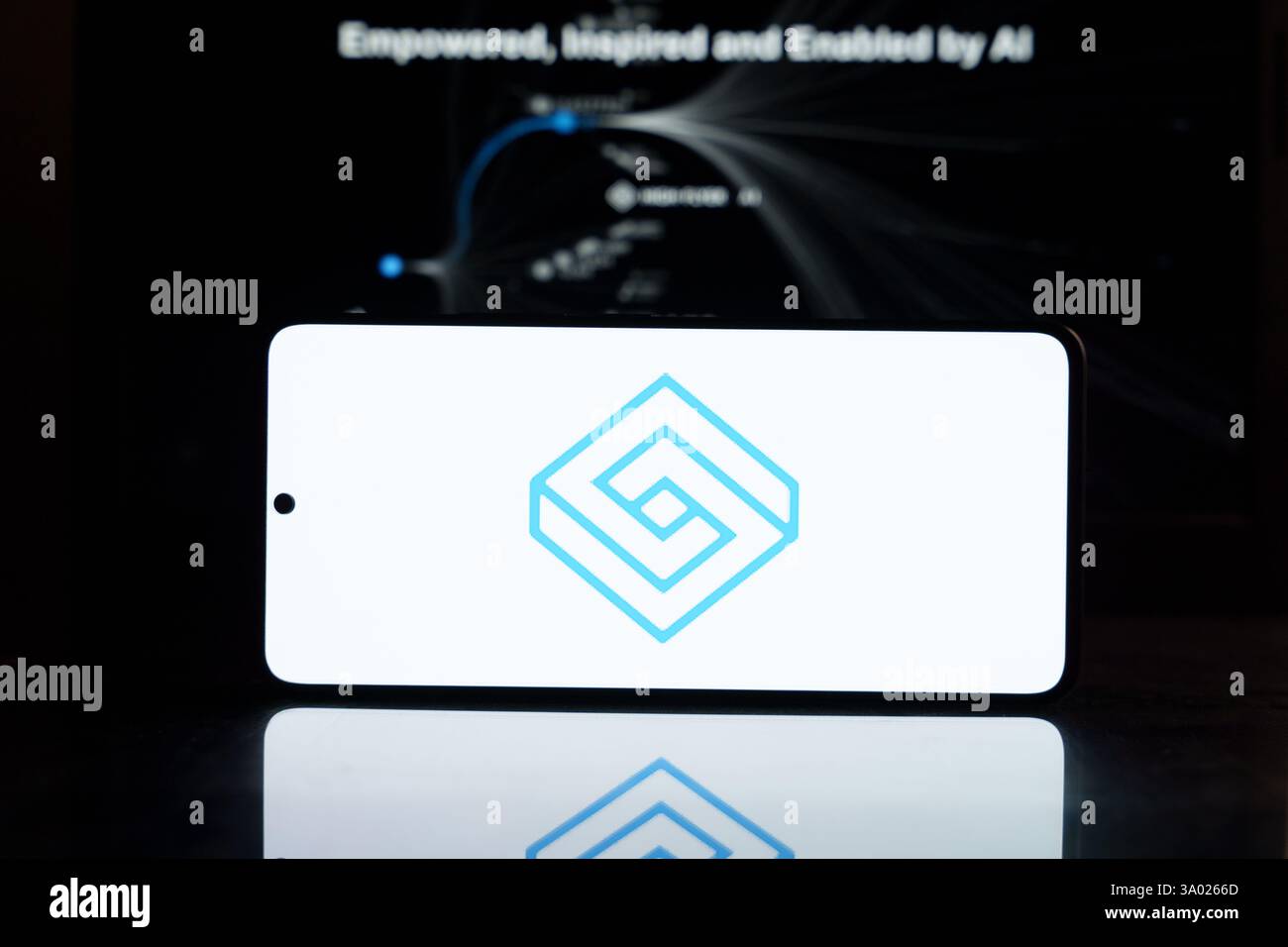 Logo Highflyer della società high tech China ai sullo schermo. Foto di alta qualità. 2 marzo 2025 Foto Stock