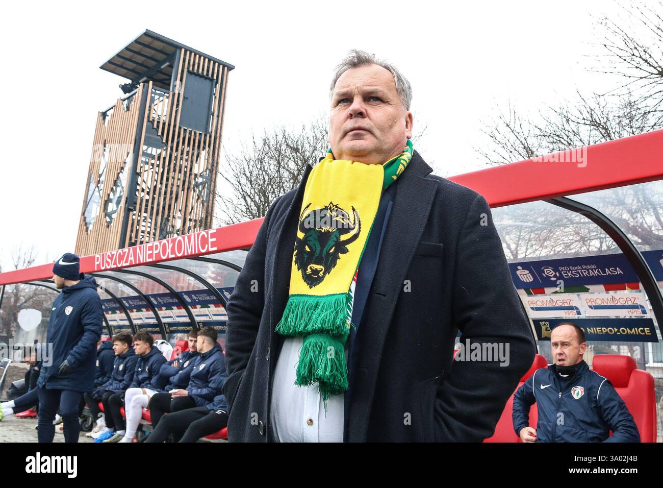 Cracovia, Polonia. 2 marzo 2025. Calcio 2024 2025 PKO BP Ekstraklasa - polacco Top League Puszcza Niepolomice vs Motor Lublin op: TOMASZ TULACZ crediti: Konrad Swierad/Alamy Live News Foto Stock