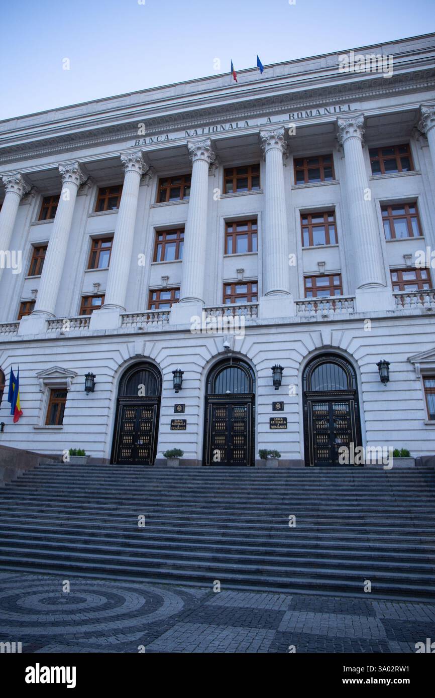 La Banca nazionale di Romania è la banca centrale della Romania ed è stata fondata nell'aprile 1880 Foto Stock