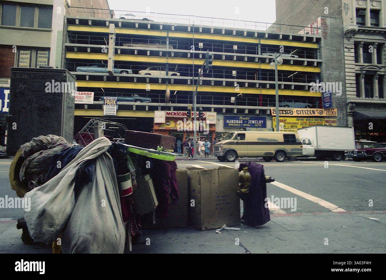 Street nel centro di Los Angeles, CALIFORNIA, USA, circa 1987 Foto Stock