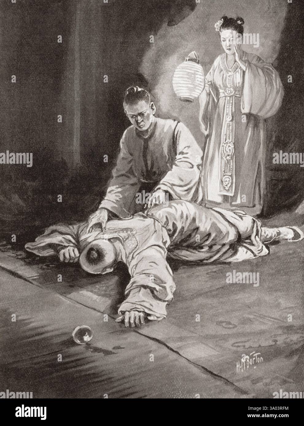 L'imperatore Taichang, nome personale Zhu Changluo, viene trovato morto dopo essere stato presumibilmente avvelenato da un funzionario, che aveva comminato una droga che egli disse essere l'elisir della vita. L'imperatore Taichang, 1582 – 1620. XIV imperatore della dinastia Ming della Cina. Foto Stock