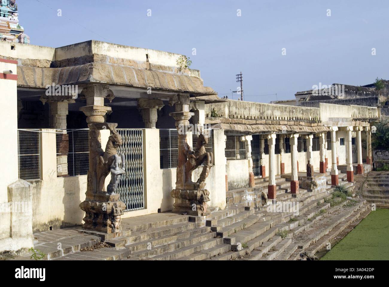 Il tempio rupestre di Sri Kokaraneswarar e Brahadambal a Thirukokarnam, Pudukkottai, Tamil Nadu, India, Asia Foto Stock