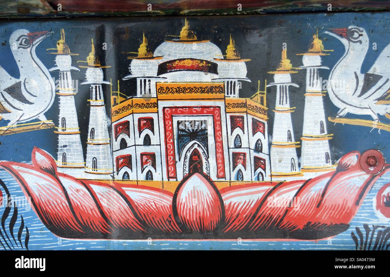 Pittura della Moschea di Rickshaw, Dacca, Bangladesh, Asia Foto Stock