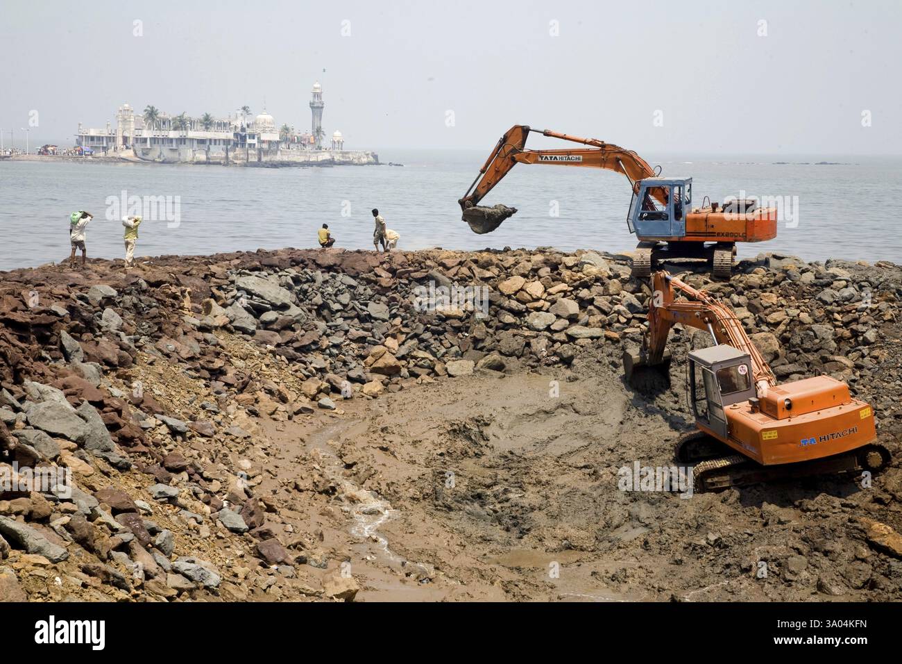 Lavoratori del cantiere hajiali, Bombay Mumbai, Maharashtra, India, Asia Foto Stock