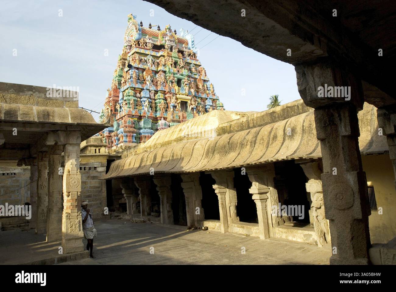 Il tempio rupestre di Sri Kokaraneswarar e Brahadambal a Thirukokarnam, Pudukkottai, Tamil Nadu, India, Asia Foto Stock