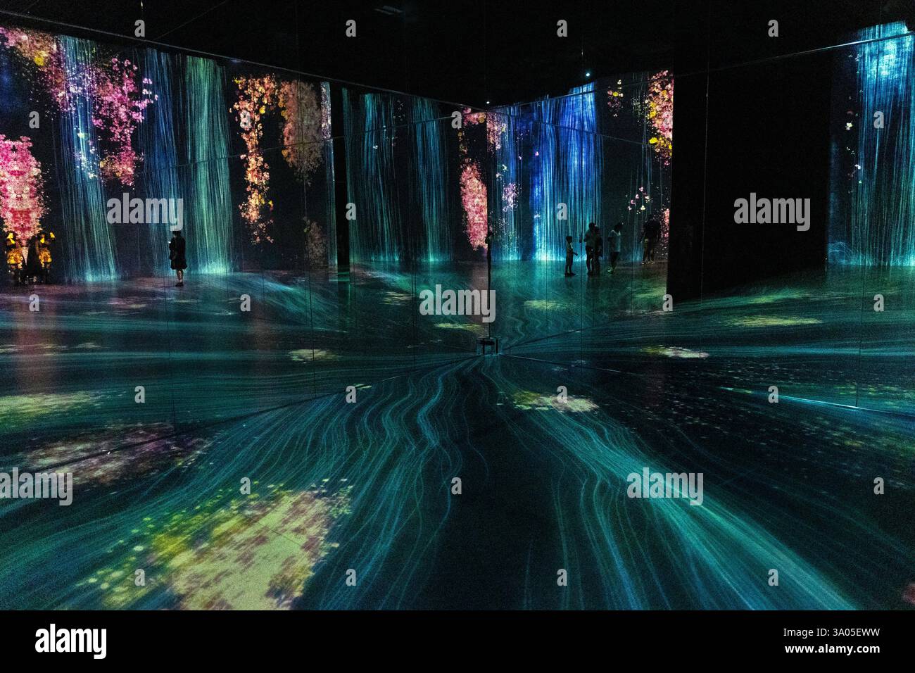 "Every Wall is a Door" installazione artistica immersiva di TeamLab, Superblue Miami, Miami, Florida, USA Foto Stock