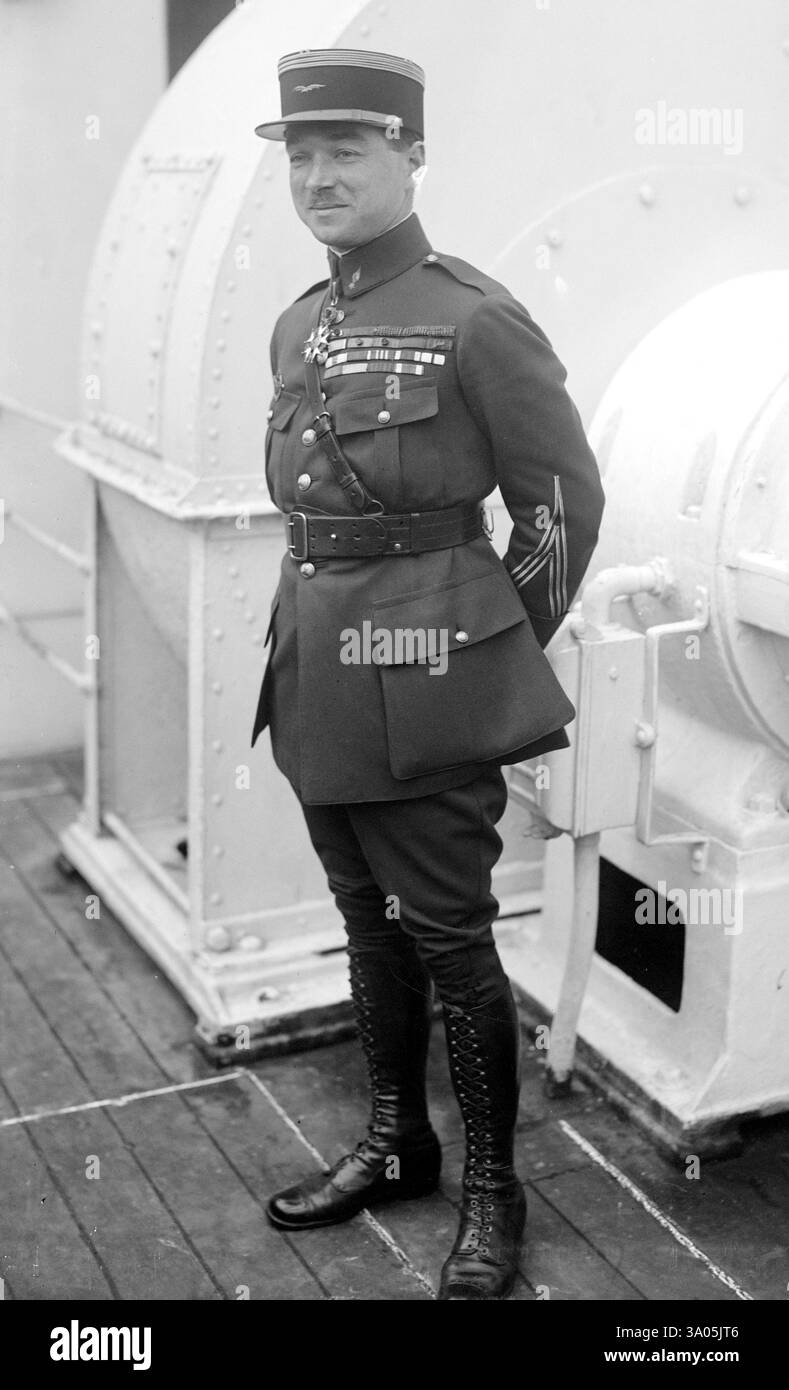 René Fonck, colonnello René Paul Fonck (1894 – 1953) aviatore francese nella prima guerra mondiale, miglior asso da caccia dell'intesa Foto Stock