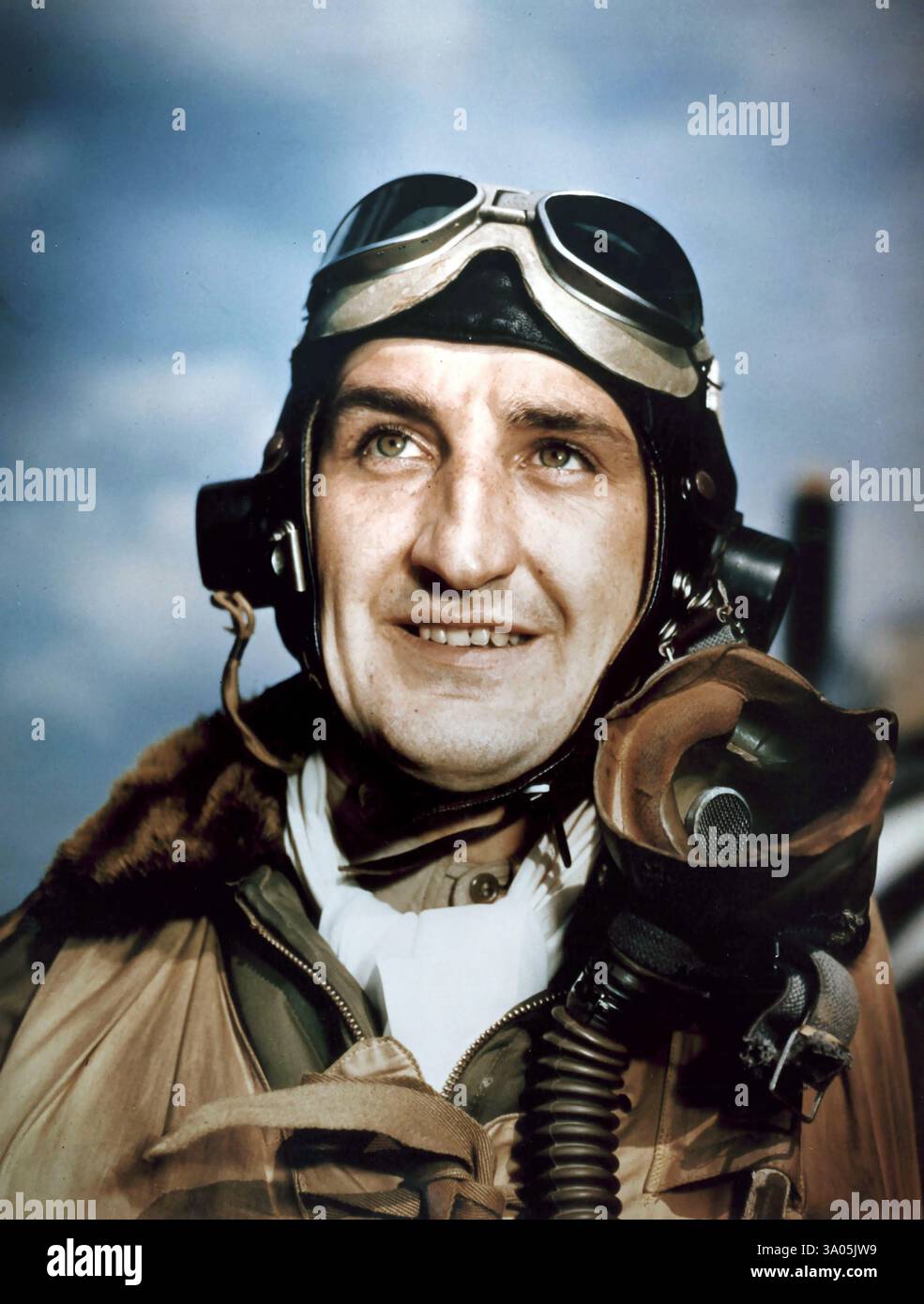 USAF Francis Stanley "Gabby" Gabreski (1919 - 2002) pilota polacco-americano della United States Air Force, asso dei migliori caccia americani e delle United States Army Air Forces in Europa durante la seconda guerra mondiale e un asso dei caccia jet con l'Air Force nella guerra di Corea. Foto Stock