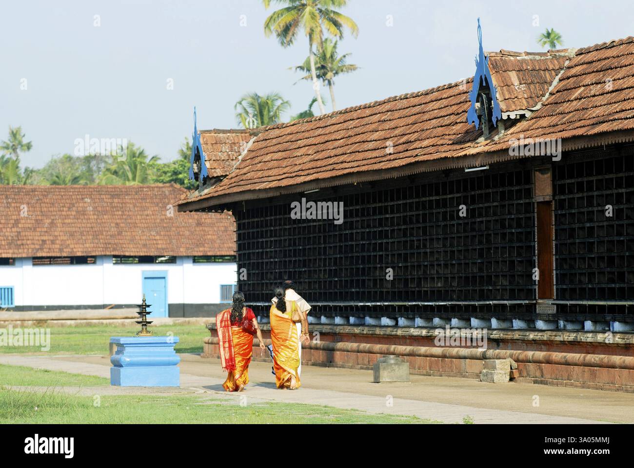 Tempio di Koothambalam, sala teatro che ospita forme d'arte drammatica di Koothu Koodiyattam, dedicato al signore Bharat Rama Brother, Trichur Foto Stock