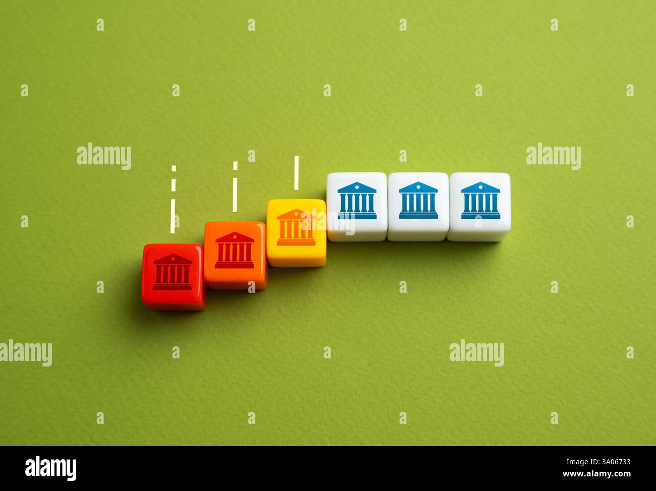 Liquidazione di banche insolventi e risanamento del sistema bancario. Crollo della banca. Misure normative, protezione dei depositi e politiche monetarie. S Foto Stock