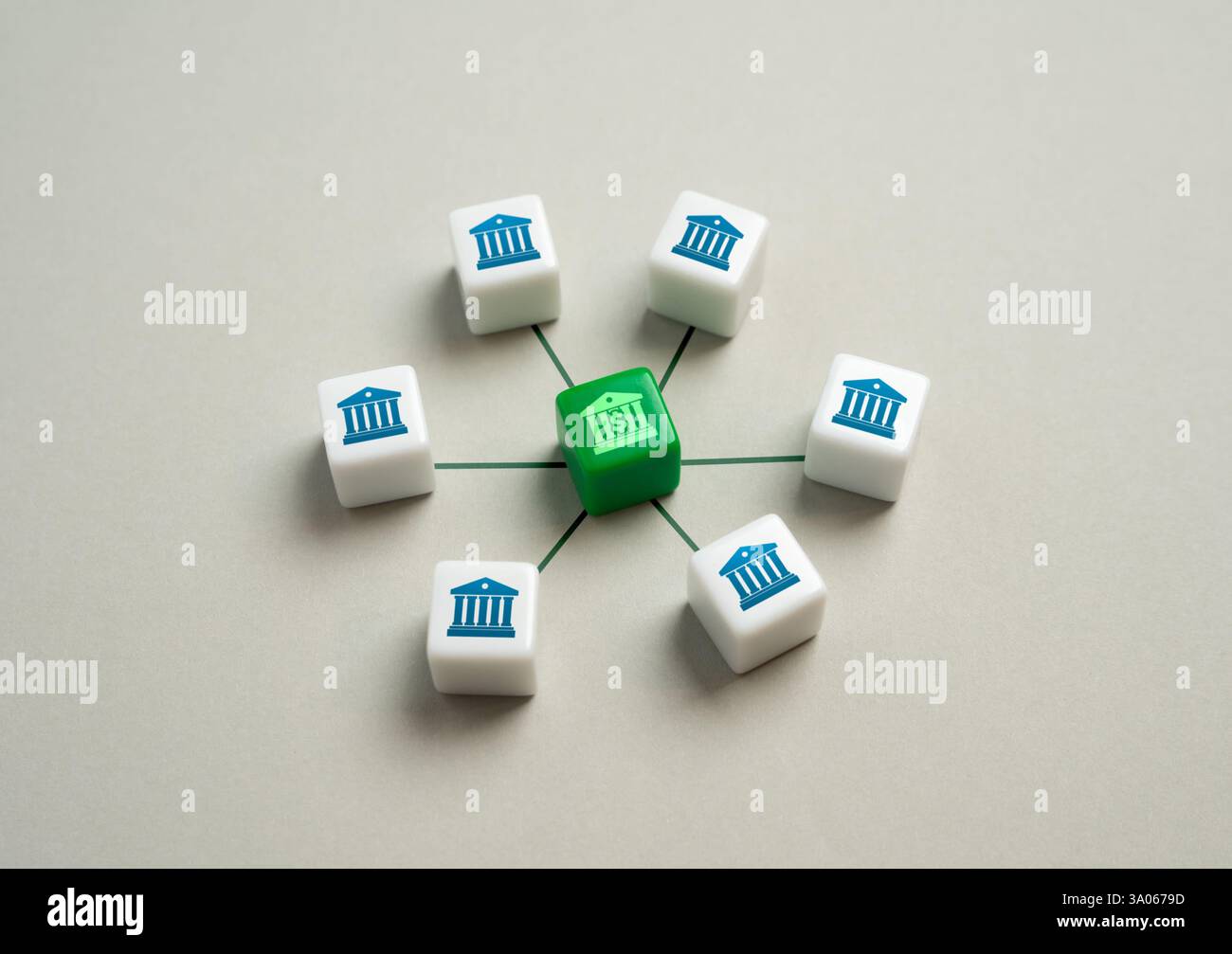 Banche centrali e commerciali. Regolamentare le economie. I tassi d'interesse, le politiche monetarie, le operazioni bancarie e i mercati finanziari globali plasmano le economie Foto Stock