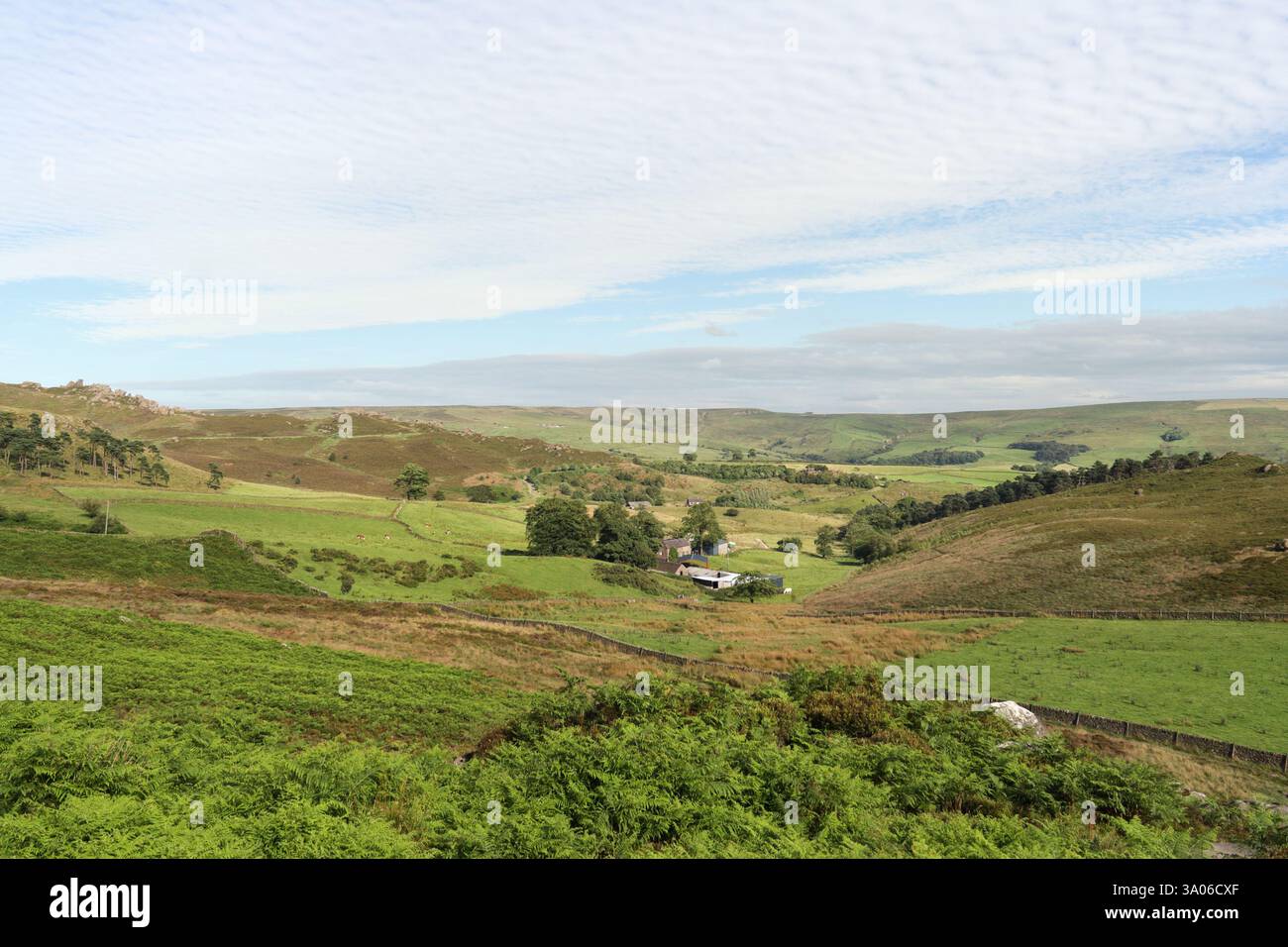 Peak District, Staffordshire Countryside Inghilterra Regno Unito, English National Park Scenic British Countryside from the Roaches Foto Stock
