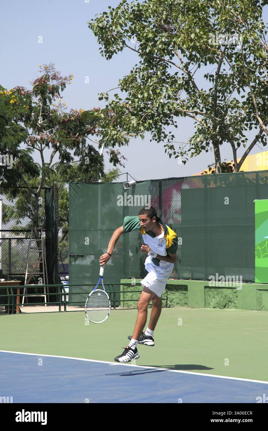 Il tennista africano fisher david Playing, Pune, Maharashtra, India 14 ottobre 2008 NOMR Foto Stock