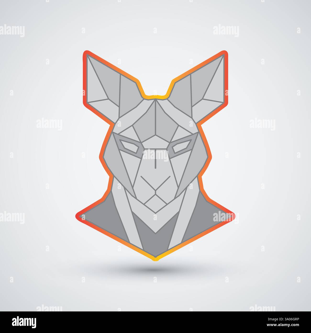 Il moderno logo di canguro può essere utilizzato per il logo aziendale o per il design geometrico dell'abbigliamento Illustrazione Vettoriale