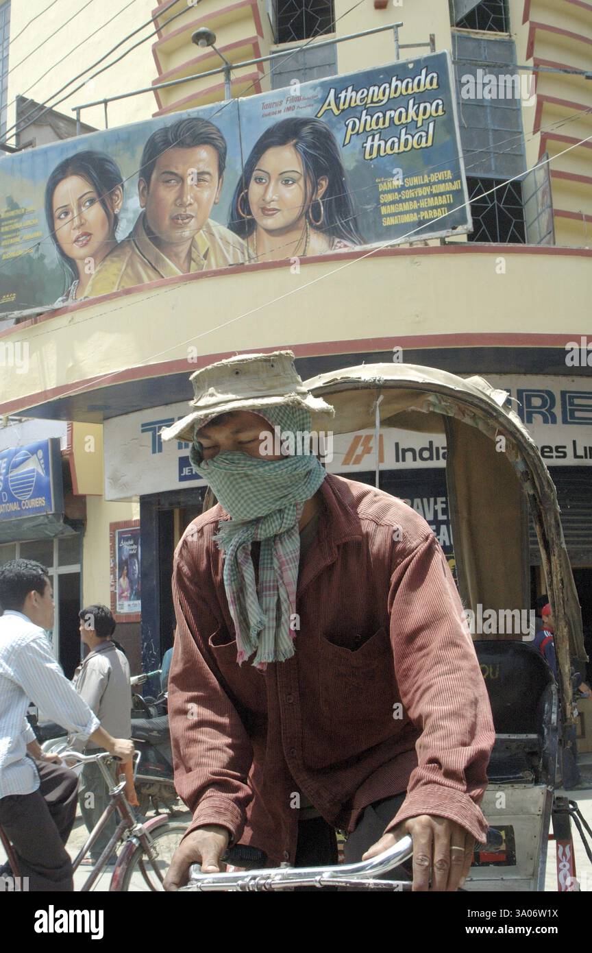 Risciò ciclabile, Imphal, Manipur, India, Asia Foto Stock