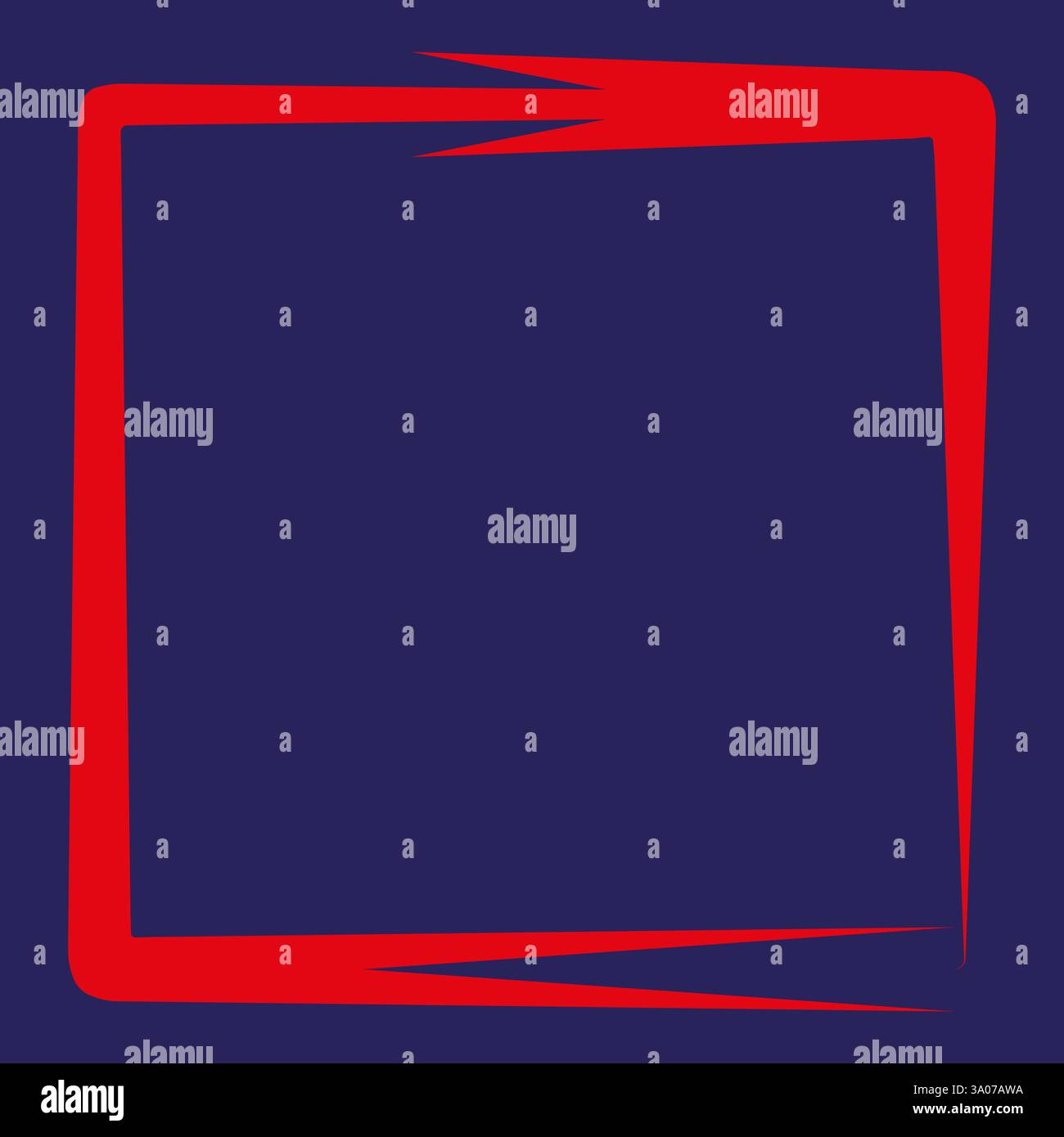 Pennello rosso quadrato. Grunge la forma della vernice. Tratto ruvido astratto. Elemento vettoriale. Illustrazione Vettoriale