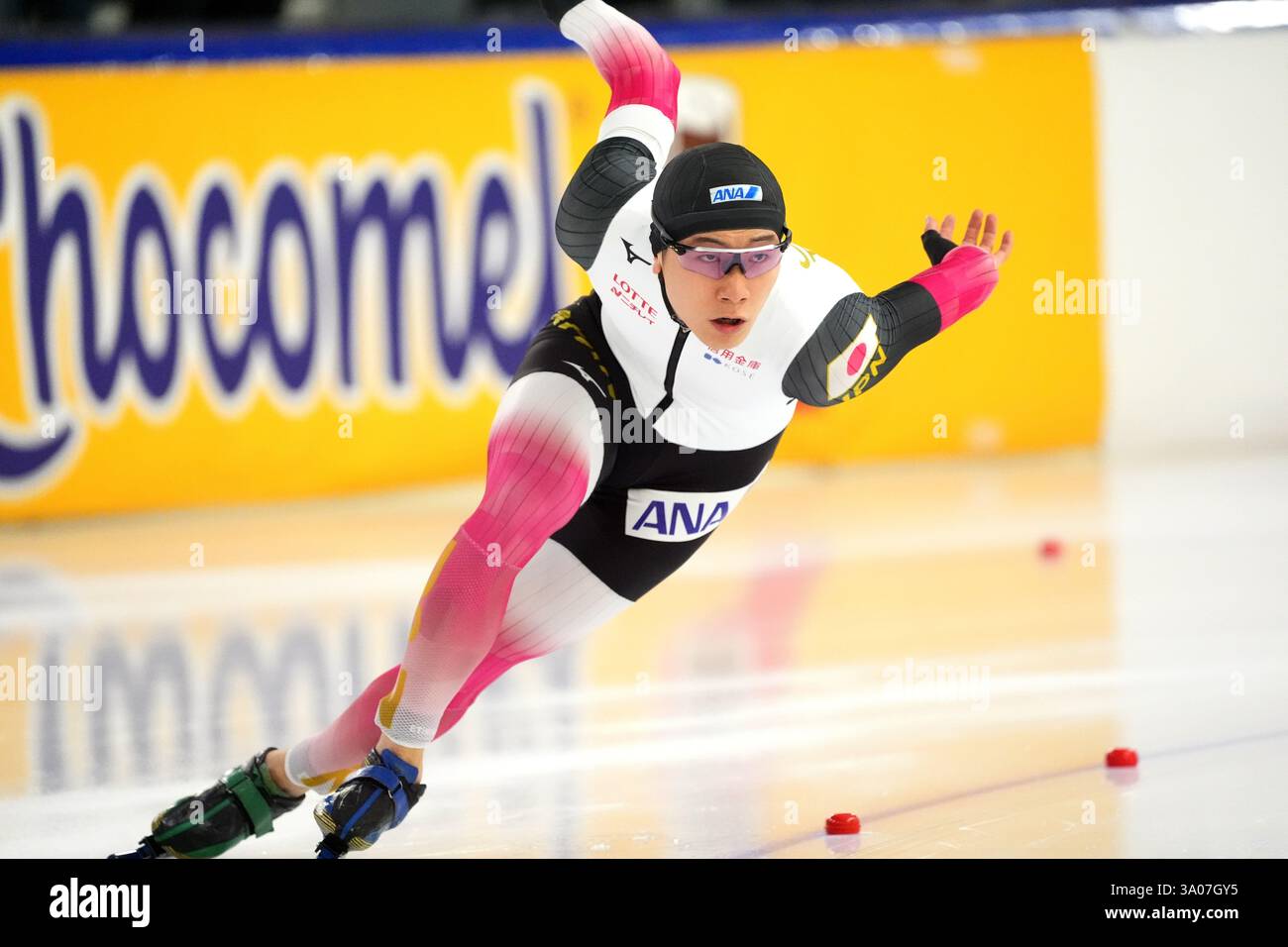 Wataru Morishige (JPN) su 500m uomini durante la Coppa del mondo ISU 6 il 2 marzo 2025 a Thialf a Heerenveen, Paesi Bassi crediti: SCS/Soenar Chamid/AFLO/Alamy Live News Foto Stock