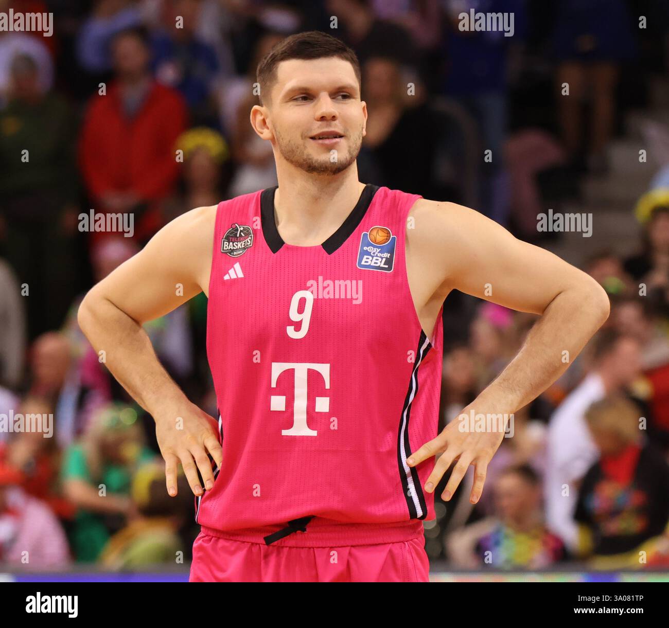 Bonn, Germania. 1 marzo 2025. Rihards Lomazs (Bonn), Telekom Baskets Bonn vs Rostock Seawolves, easyCredit BBL, Matchday 22, Bonn, 01.03.2025. Crediti: Juergen Schwarz/Alamy Live News Foto Stock