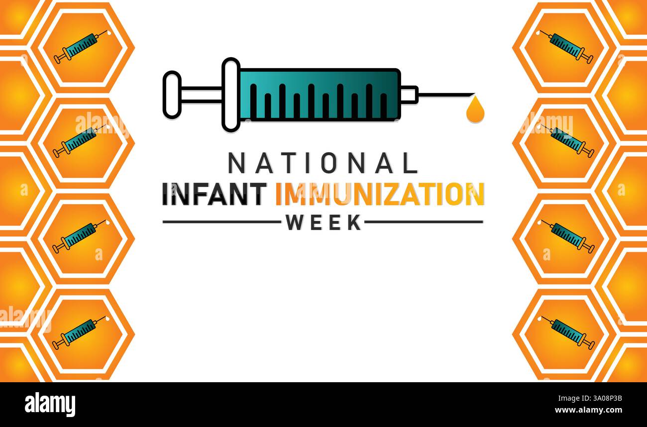 Settimana nazionale di immunizzazione infantile – sensibilizzazione per la vaccinazione infantile e la salute Illustrazione Vettoriale
