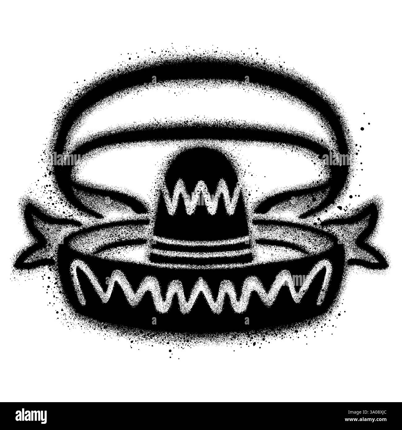 Logo della cucina messicana graffiti con vernice spray nera. Illustrazione vettoriale. Illustrazione Vettoriale