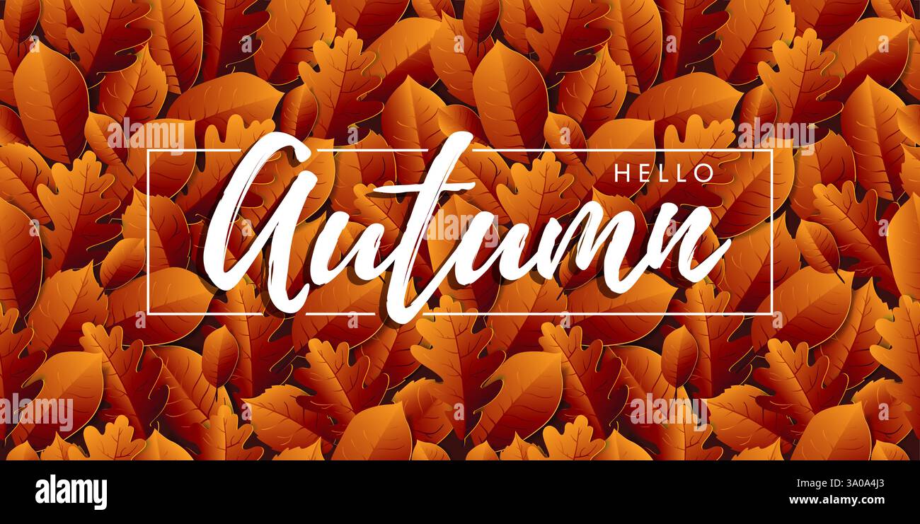 Autunno sfondo con foglie di giallo Illustrazione Vettoriale