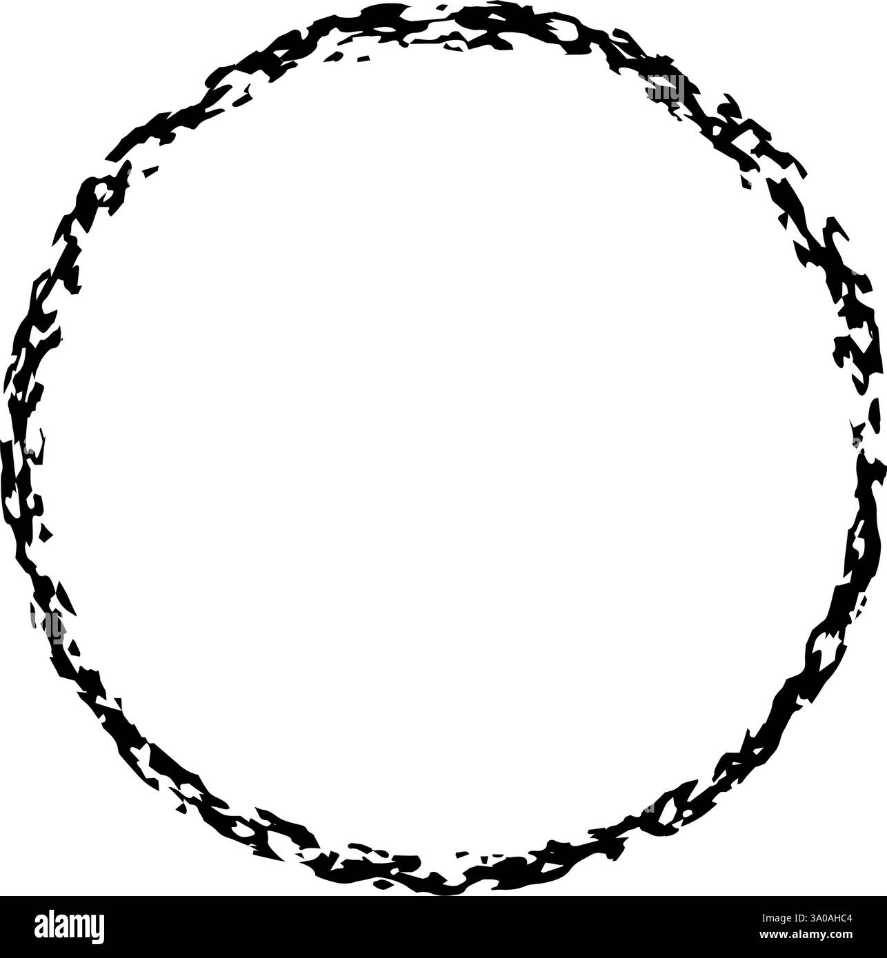 Telaio cerchio gesso. Elemento di design rotondo geometrico con gesso testurizzato vettoriale disegnato a mano Illustrazione Vettoriale