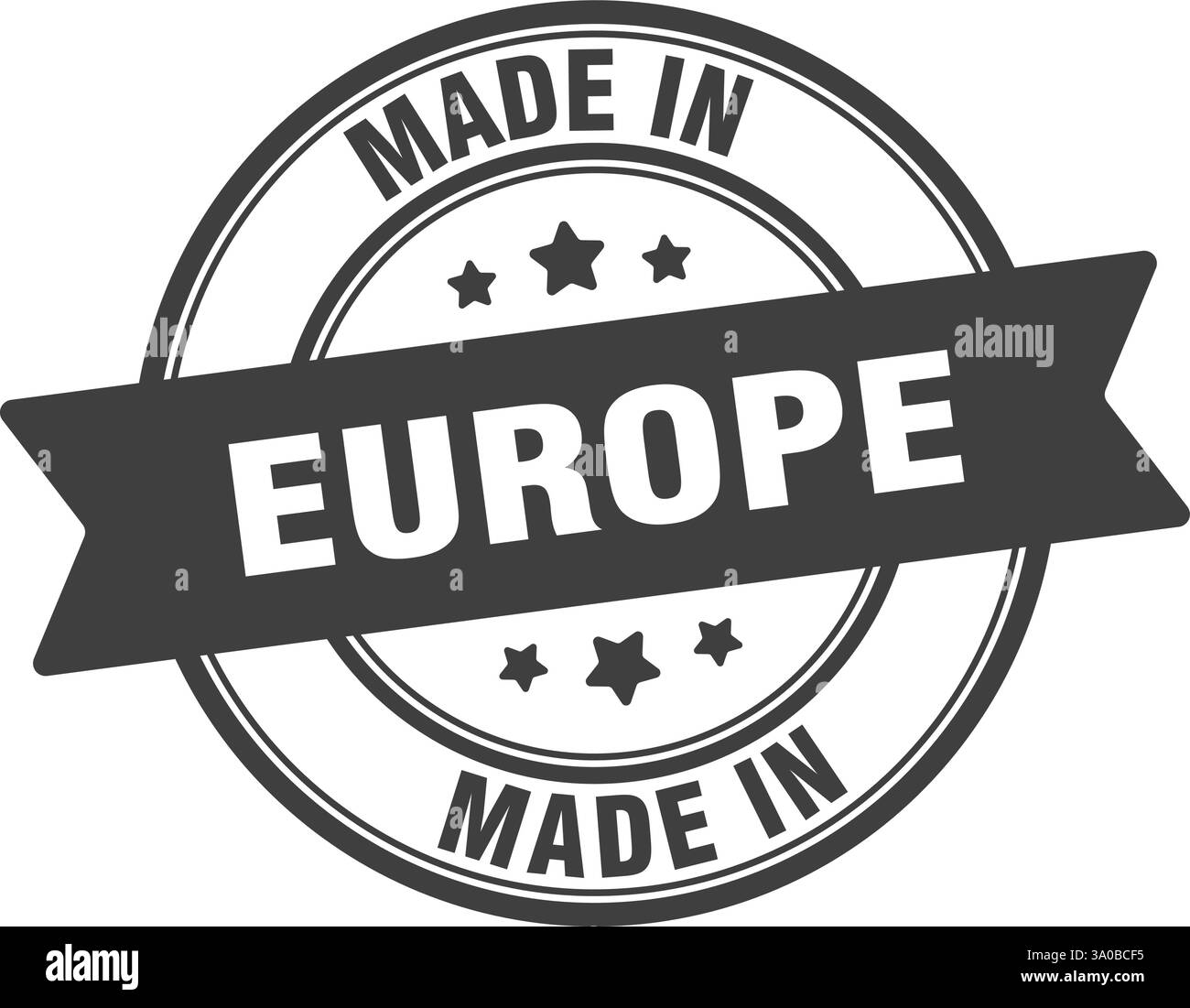 Francobollo Made in europe. Cartello rotondo prodotto in europa Illustrazione Vettoriale