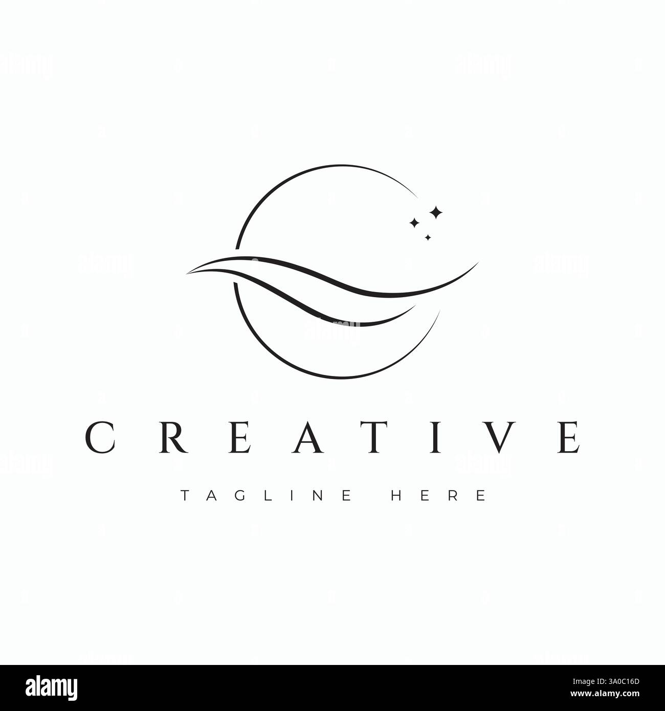 Design elegante e creativo con logo di bellezza moderno con elementi geometrici e minimalisti Illustrazione Vettoriale