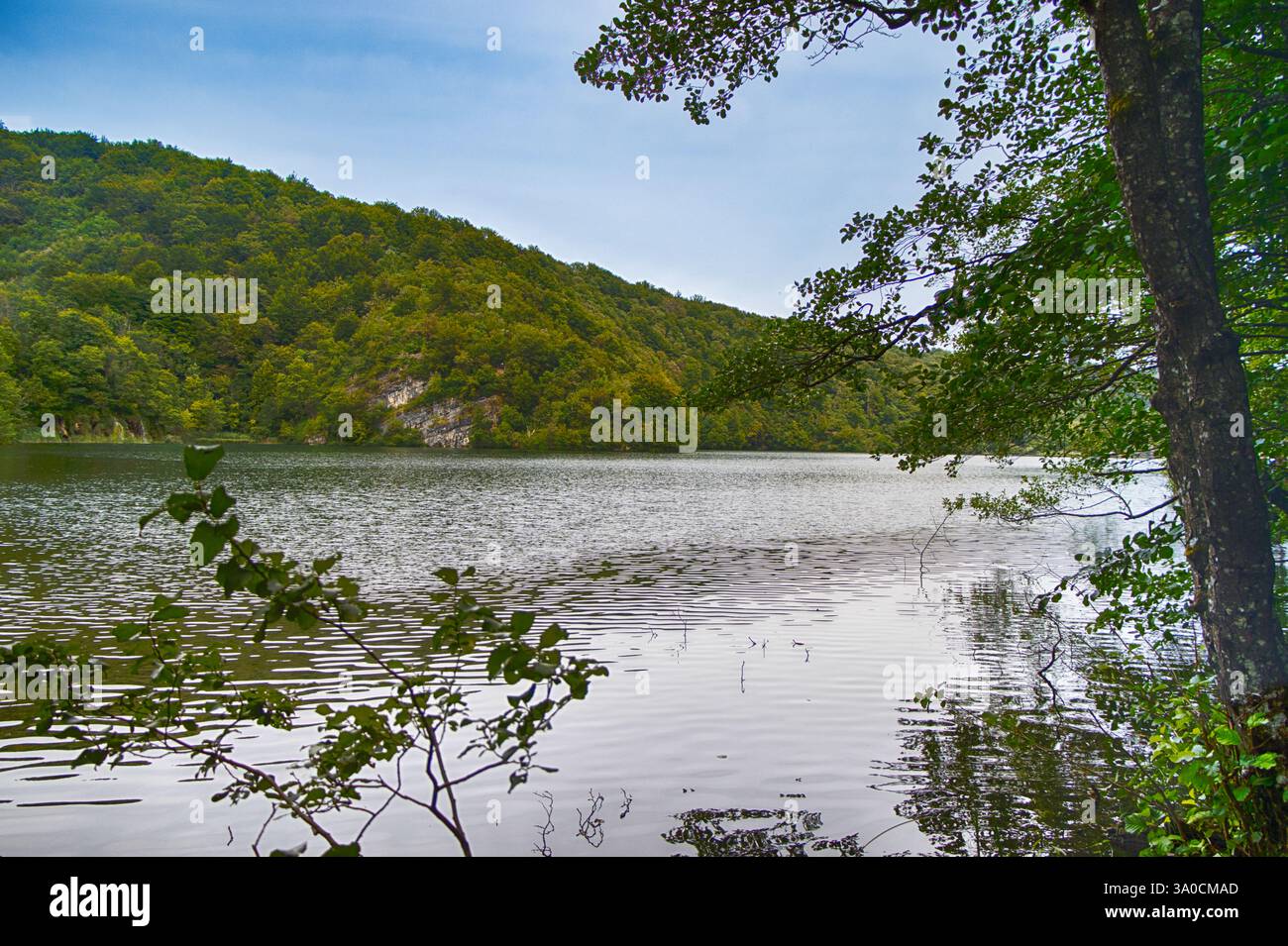 Il lago Proscansko è uno dei laghi più grandi del parco nazionale dei laghi di Plitvice in Croazia Foto Stock