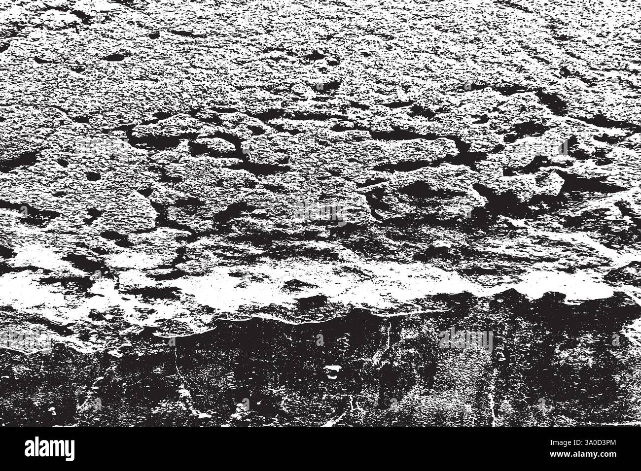 Struttura metallica con graffi e crepe. L'immagine include un effetto i toni del bianco e del nero. Illustrazione Vettoriale