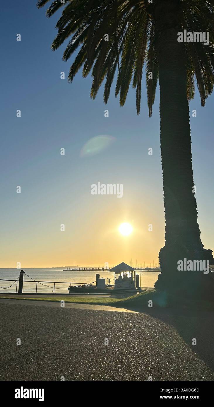 Spiaggia orientale, Geelong - Immagine stock catturata con smartphone