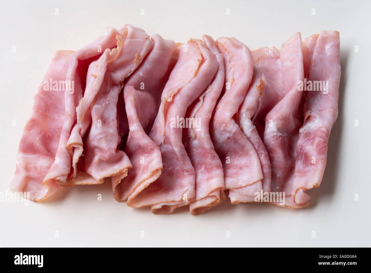 Fette di prosciutto lavorato Foto Stock